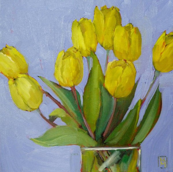 Желтые тюльпаны живопись