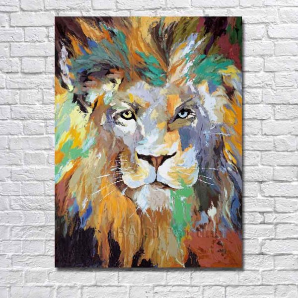 Лев акрилом на холсте