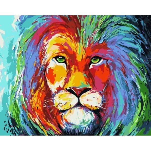 Морда Льва красками