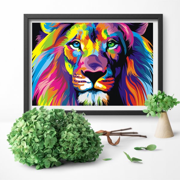 Лев на холсте