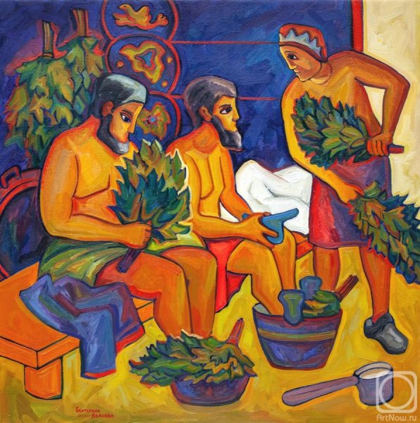 Алексей и Сергей Ткачевы. В бане, 1974