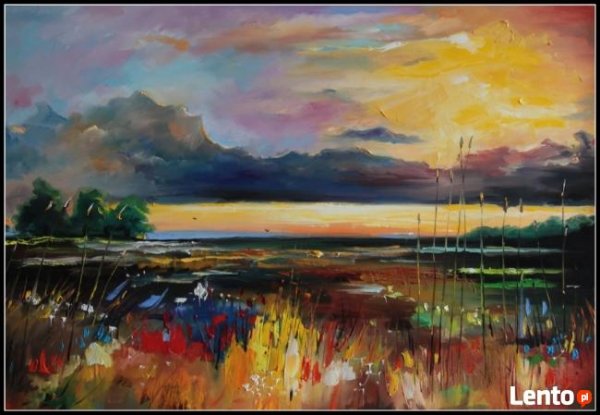 Цветы на фоне пейзажа в живописи