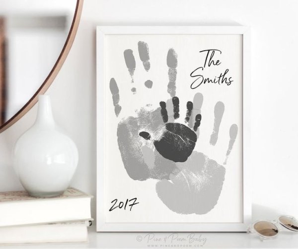 Картины с отпечатками рук семьи
