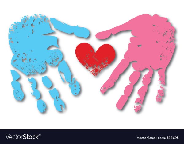 Отпечаток руки на холсте семейный