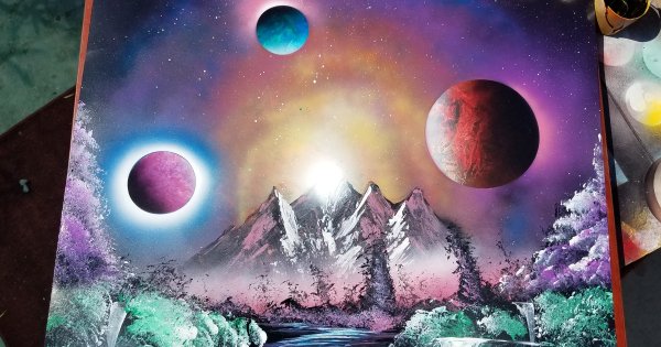 Картины баллончиком на холсте