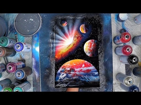 Настенная роспись космос