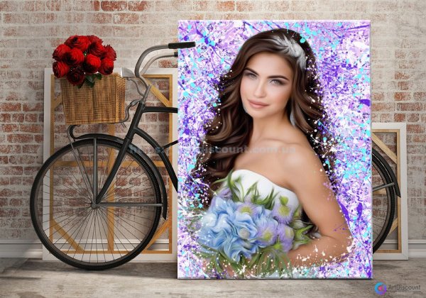 Стилизованный портрет на холсте