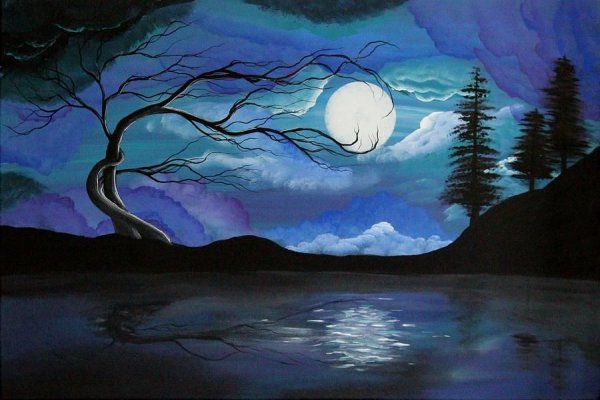 Рисование акрилом на холсте