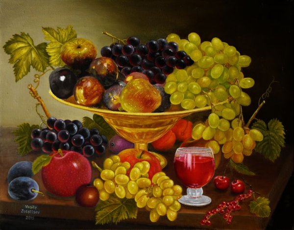 Натюрморт чаша с фруктами