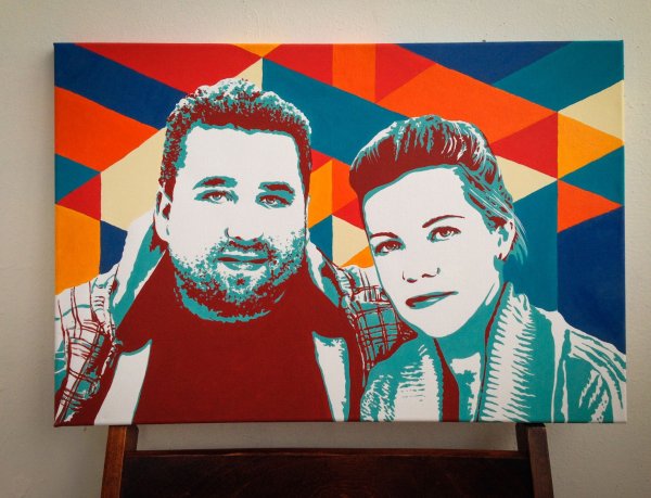 Портрет в стиле поп арт на холсте