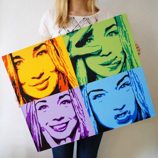 Поп арт портрет на холсте