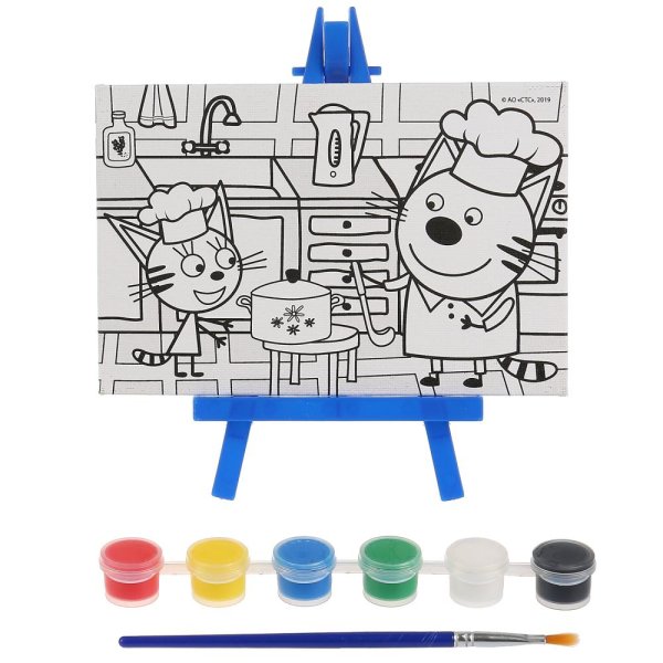 Роспись по холсту три кота