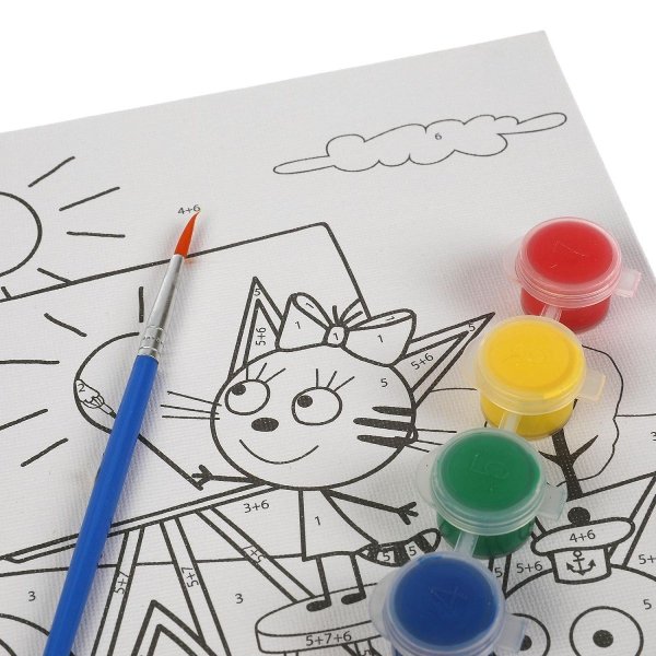 Роспись по холсту три кота