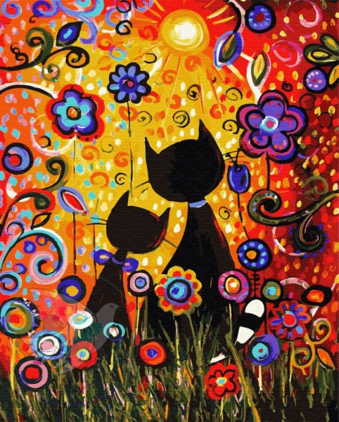 Сова витражными красками