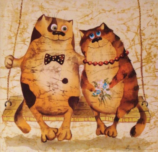 Кошка фломастерами