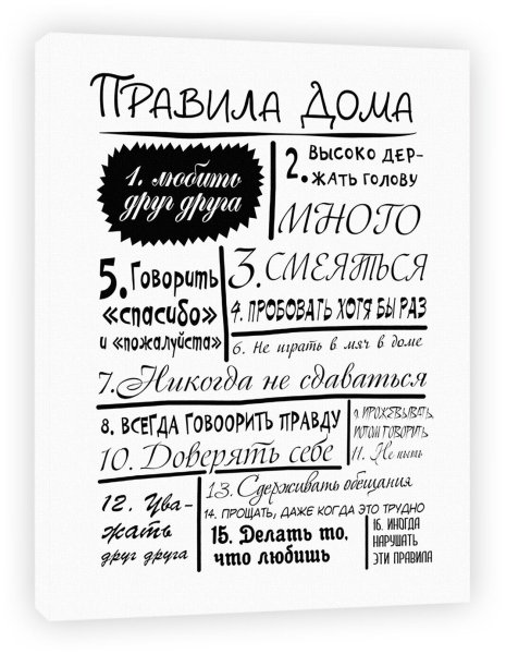 Постер " правила дома"