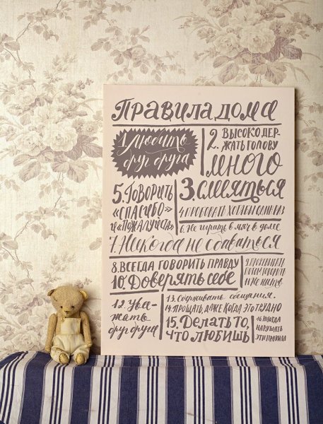 Постер правила дома в интерьере