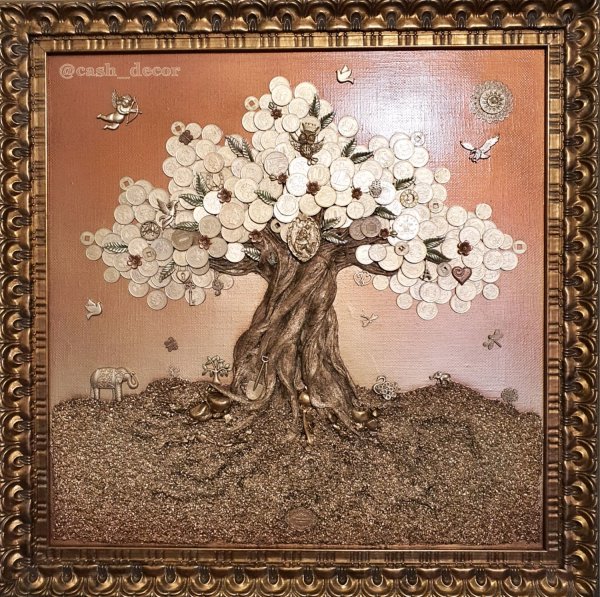 Денежное дерево на холсте