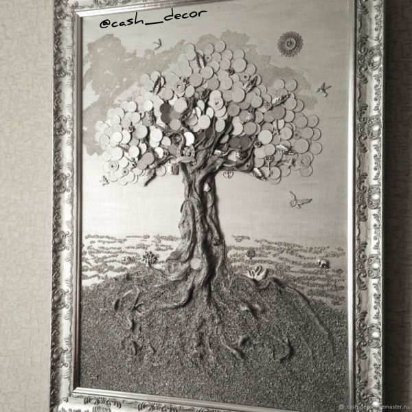 Денежное дерево на холсте