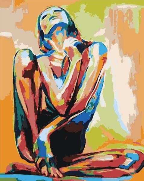 Картина акрилом девушка