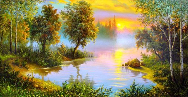 Природа маслом на холсте