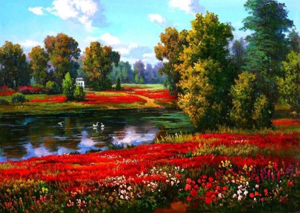 Корейский художник Kang Jung ho (강정호). Пейзажи.