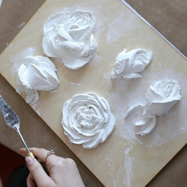 Цветы текстурной пастой