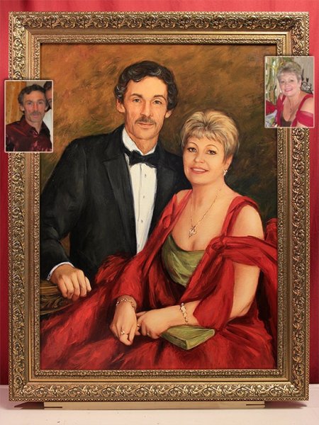 Портрет женщины на холсте