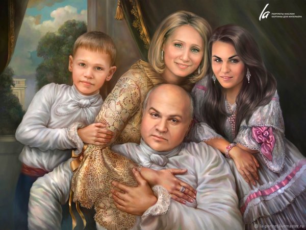 Портрет коллаж на холсте