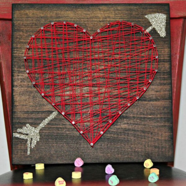 Сердце в технике стринг арт