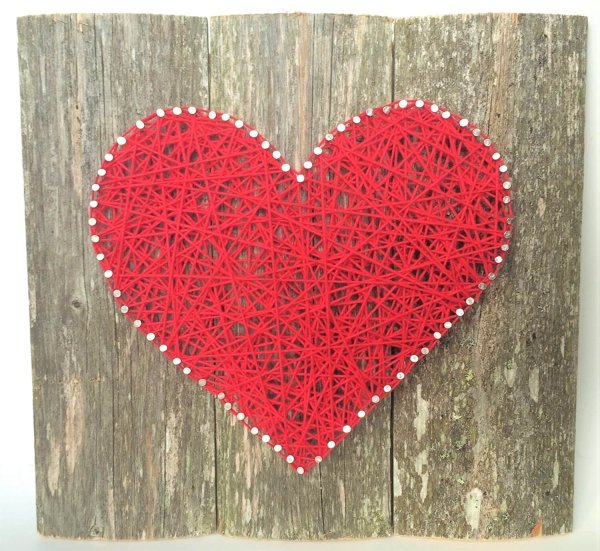 Вышитое сердце гладью