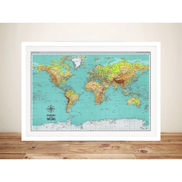 Картина на холсте "карта мира"