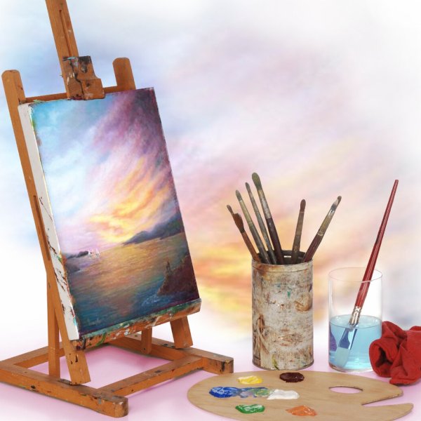 Художник с мольбертом