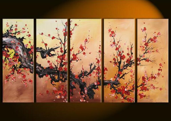 Китайская живопись триптих