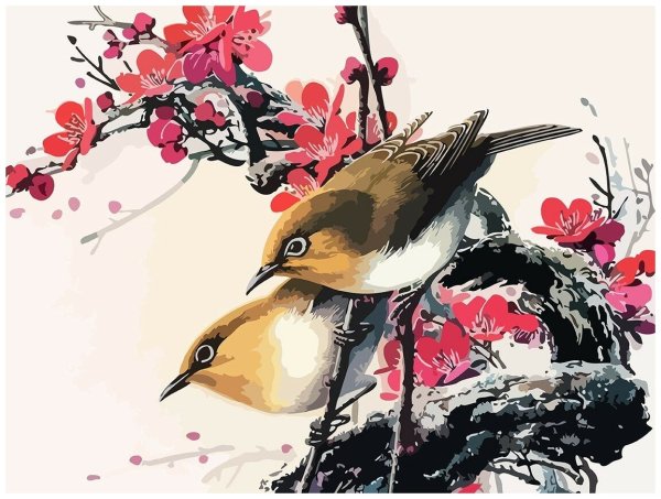 Японская живопись птицы