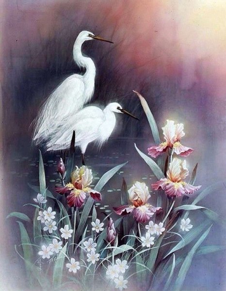 Японский пейзаж маслом