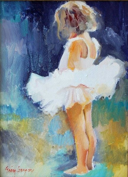 Картина балерина с поталью