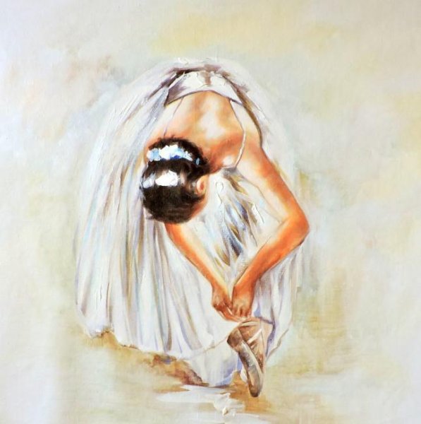 Танцующая девушка акварель