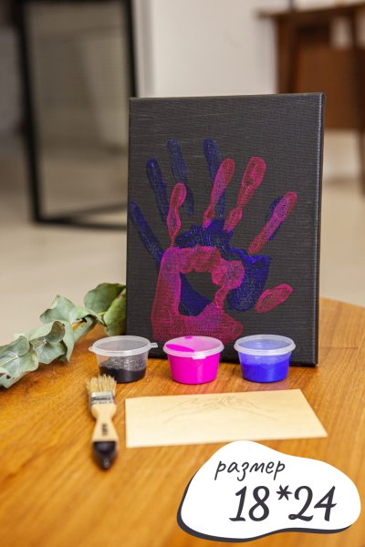 Картина из отпечатков рук всей семьи