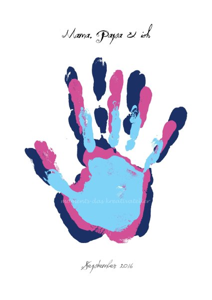 Картина с отпечатками рук всей семьи