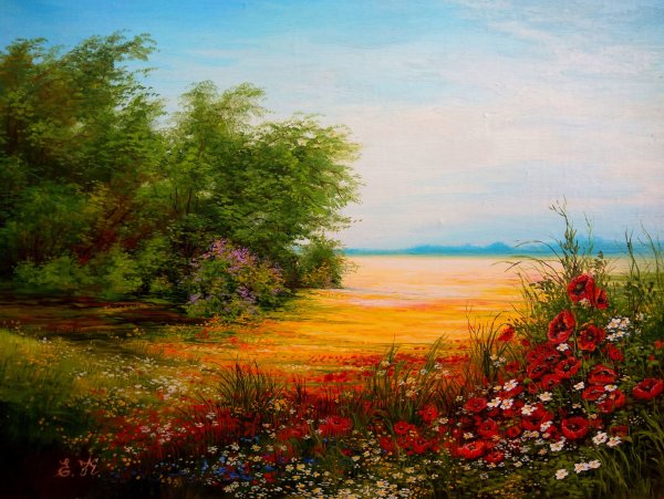 Живопись пейзажи маслом на холсте художник Кораблева Елена