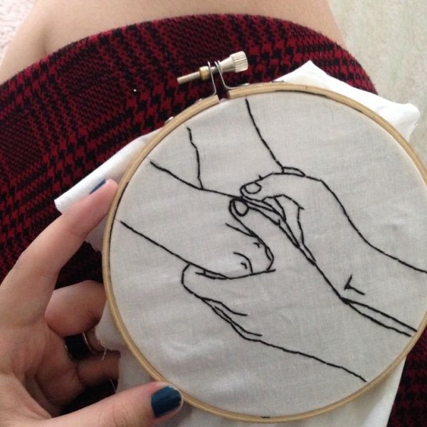 Панно из шерстяных ниток