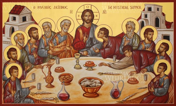 Икона Тайная вечеря вышивка бисером