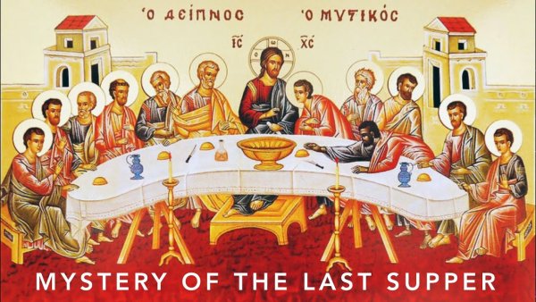 Икона маслом вечеря