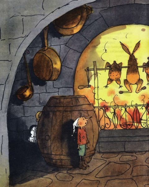 Нарисованный очаг в каморке папы Карло