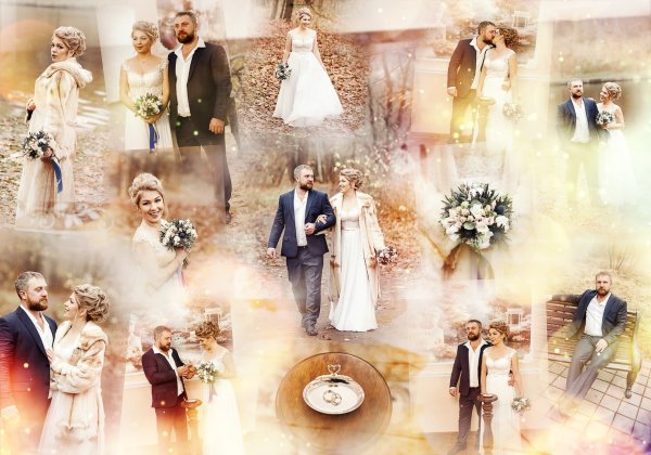 Коллаж свадебных фотографий