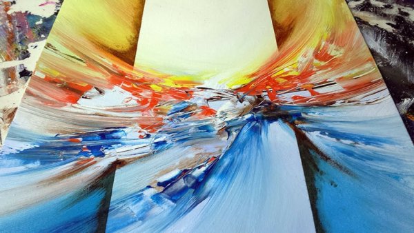 Рисование шпаклевкой на холсте