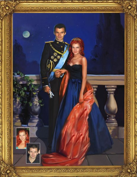 Портрет коллаж на холсте