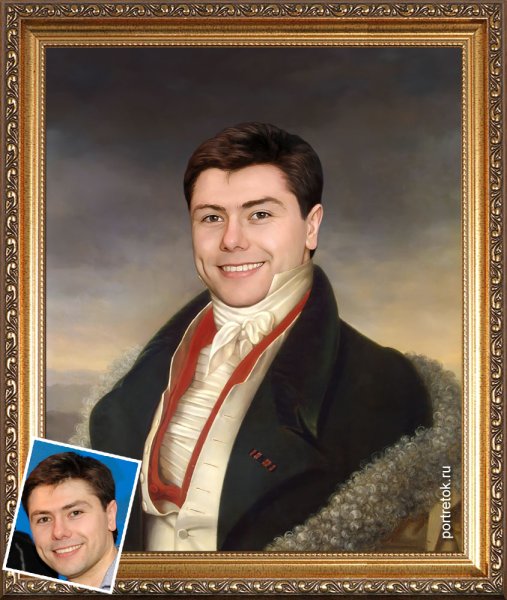 Портрет влюбленных на холсте