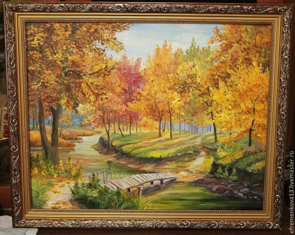 Осенний пейзаж на холсте